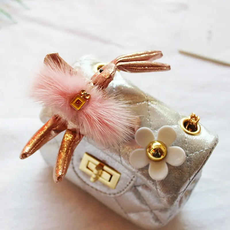 Korean Girl's Satchel Bag Leather 2022 Cute Kid Mini Wallet Handbag Girls Princess Messenger Bag Children Flower Shoulder Bags