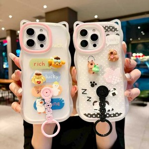 Funda de Teléfono Móvil de Lujo con Orejas de Gato <span class=keywords><strong>3D</strong></span>, Antigolpes, de TPU+Material DIY, con Soporte de Anillo y Correa para Muñeca, Compatible con - Product Image 2