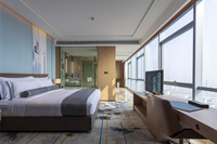 Meubles de chambre d'hôtel au design moderne et épuré en panneaux de bois, service complet pour villas, gîtes et appartements (chaises incluses)