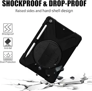 Shockproof Protection Hand Shoulder Strap 360 Degree Rotate Stand Pencil Holder Cover Case For IPad Mini 6 2021