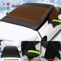 Pare-soleil de pare-brise avant de voiture en tissu Oxford avec pochette magnétique pare-neige bloc thermique pare-soleil hiver et été double usage
