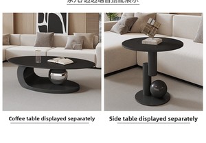 Nordic-style Quartz-stone Coffee <b>Table</b> for Living Rooms <b>Small</b> Homes Modern Minimalist Design Italian Cream-tone Aesthetics - Product Image 6