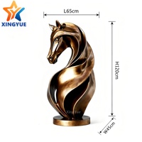 Sculpture de tête de cheval abstraite en fibre de verre sur mesure pour hall d'hôtel de luxe et décoration d'entrée de maison