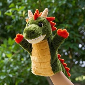 Marioneta de peluche de dragón personalizada, marioneta de mano de animales de peluche hecha a mano, marioneta de animales para juegos creativos y narración de cuentos - Product Image 3