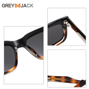 Lunettes de soleil carrées unisexes Greyjack, monture TR90, verres TAC, protection UV400, type 3, pare-soleil, couleur noire - Product Image 1