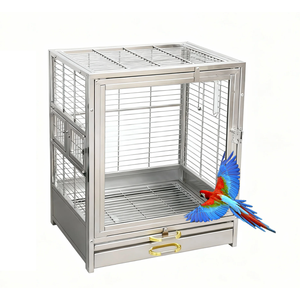 Basit sürgülü tasarım nefes ve kolay montaj açık kafes ile küçük hayvanlar için paslanmaz çelik papağan kafes - Product Image 3
