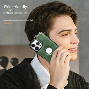 Funda de teléfono de cuero galvanizado de gama alta para iPhone 16/15/14/13/12 cubiertas de función de carga magnética y comercio electrónico - Product Image 2