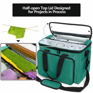 Portable Crochet Bag Extra Large Yarn <b>Storage</b> for Crochet Accessories and Supplies Durable <b>Knitting</b> Bag for Craft Enthusiasts - Product Image 4