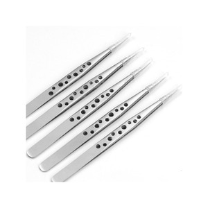Nine-hole Diamond Jewelry <strong>Tweezers</strong> Stainless Steel High-grade Non-magnetic <strong>Ruby</strong> <strong>Tweezers</strong> Gemstone Clip Anti-magnetic Elbow Tip - Product Image 3
