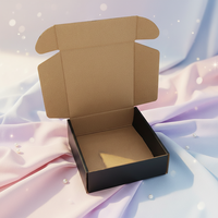 Boîte cadeau en kraft noir, emballage robuste pour cadeaux généraux, écologique, finition lisse, personnalisable, légère et portable
