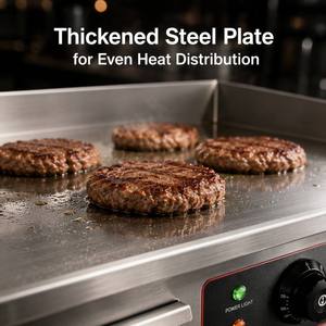 Plancha Eléctrica de Sobremesa Compacta de 1500W, Plancha Portátil de Acero Inoxidable para Camiones de Comida y Cafeterías - Product Image 4