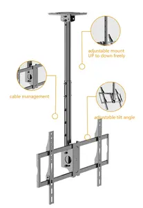 KALOC-Support de télévision T1 rabattable pour plafond, support de télévision réglable, écran plasma LED 32-80 pouces