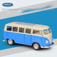 Welly 1:24 Volkswagen 1963T1 BUS, modèle de voiture en métal de collection, simulation de fourgon, voiture en alliage moulé sous pression, véhicules
