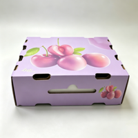 Caja de Cartón Corrugado para Cerezas con Impresión Personalizada, Caja con Base y Tapa para Frutas, Caja de Envío para Cerezas con Asa
