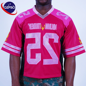 QZFSO Custom Sublimation Soccer T Shirt American Football Uniform <b>Top</b> <b>Rhinestone</b> <b>Mesh</b> Fabric Rugby Sport Jersey For Men - Product Image 1