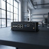 Komputer Mini Industri Tanpa Kipas Intel Atom C3758/C3958 SFP+ 10G 4x 2.5G LAN COM Konsol Slot SIM Gateway Jaringan