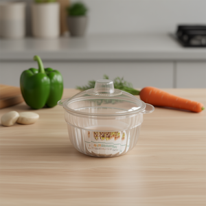 กล่องเก็บอาหารพลาสติกทรงกลมพร้อมฝาปิด ใช้กับเครื่องล้างจานได้ เหมาะสำหรับใช้ในครัวสมัยใหม่ ขนาด 1.5 ลิตร - Product Image 2