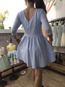 Ropa Infantil Lista para Enviar, Vestidos Casuales de Algodón para Niñas, Color Sólido, Estilo Twirl - Product Image 6