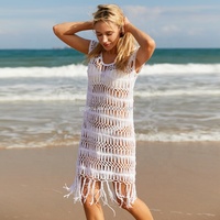 Usine JINRU, Bikini sexy ajouré pour femmes, vêtements de plage en crochet faits à la main, maillots de bain de couverture, robe de vacances à motif de tricot