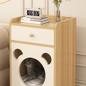 Mesa de noche para gatos, mueble sencillo para el hogar, para dormitorio pequeño, mesa de noche móvil con ruedas, multifuncional para gatos - Product Image 2