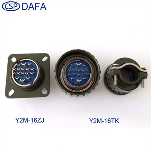 Connecteur circulaire CSP Y2M-16TK 16 broches en aluminium moulé sous pression, laiton plaqué or - Product Image 5