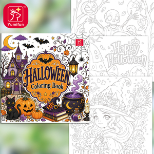 Libro di Pittura ad Acquerello per Bambini a Tema Halloween, Set di <span class=keywords><strong>Disegno</strong></span> Fai-da-Te per Età 2-7 Anni - Product Image 2