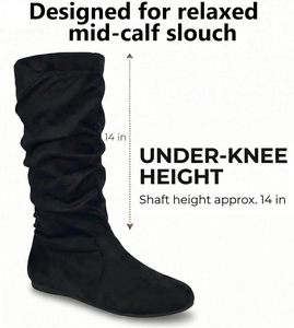 Nouvelle Arrivée EVKOODANCE – Bottes Femme Souples et Décontractées à Talon Plat, Mi-Mollet, Sous le Genou - Product Image 4
