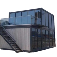 Casa Contenedor Móvil Prefabricada de 20 Pies, de Alta Calidad, de Lujo, de Dos Pisos, con Paneles Sándwich de Acero, Sala de Estar Moderna