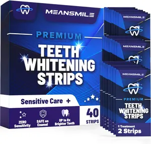 매일 제품 표백 흰색 미백 스트립 치아 얼룩 제거 맞춤형 로고 민감한 치아를위한 치아 미백 스트립