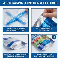 Sachet Doypack Mylar avec fenêtre transparente, fermeture éclair refermable, sans BPA, anti-humidité et anti-odeur, pour produits lyophilisés