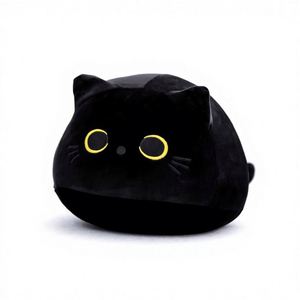 Cartoon Black Cat Plush Animal <b>Pillow</b> & Toy Cushion 40cm <b>Soft</b> for Girls' Dormitory Office Home Use - Product Image 2