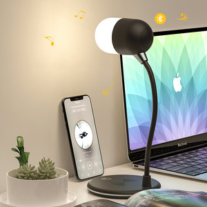 <span class=keywords><strong>Lampe</strong></span> de table sans fil avec haut-parleur LED pour bureau, chambre à coucher, <span class=keywords><strong>lampe</strong></span> de lecture avec chargeur de téléphone - Product Image 1
