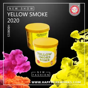 Желтый цвет дымовая бомба красочные бомбочки курительная горелка цветные консервированные фейерверки для свадебной вечеринки фотография