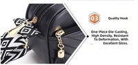 Ensemble de sacs bandoulière 2026 pour femme en cuir PU matelassé avec pompon, sangle tissée à motif chevron, pochette ronde et sac à bandoulière décontracté