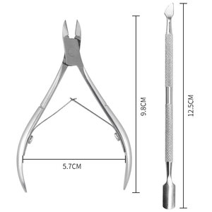 Stainless Steel Cuticle Scissors <b>Set</b> Dual Headed Remover <b>Nail</b> Pusher Manicure Tools - Product Image 4