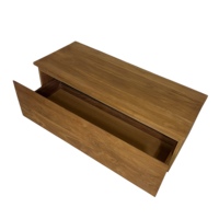 Armoire murale carrée de style Japandi en teck de qualité supérieure, tiroir durable, gain de place, rangement multifonctionnel, modèle indonésien WAC11