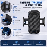 Support de téléphone universel 3-en-1 multi-scènes pour grille d'aération, avec ventouse puissante, col de cygne flexible et patins antidérapants en silicone