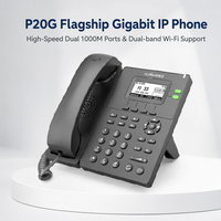 Téléphone IP PoE Gigabit Flyingvoice P20G, 2 lignes SIP, Wi-Fi double bande 2,4 GHz, USB 2.0, écran LCD rétroéclairé 2,3 pouces, prise en charge EHS10