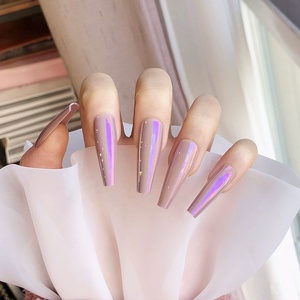 Venta al por mayor <span class=keywords><strong>de</strong></span> <span class=keywords><strong>uñas</strong></span> <span class=keywords><strong>postizas</strong></span> baratas <span class=keywords><strong>uñas</strong></span> cuadradas cortas púrpura 24 unids/caja adhesivo <span class=keywords><strong>de</strong></span> <span class=keywords><strong>uñas</strong></span> <span class=keywords><strong>postizas</strong></span> <span class=keywords><strong>de</strong></span> cobertura completa - Product Image 3
