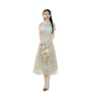Vestido de noche chino moderno <span class=keywords><strong>Hanfu</strong></span> Qipao estilo dulce transpirable para chicas jóvenes uso diario y ocasiones elegantes - Product Image 6