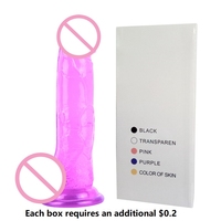 Dildo Transparente Realista de 8.6 Pulgadas con Glande Pequeño, Grueso y Ventosa, Pene Flexible de Gelatina, Juguetes Sexuales