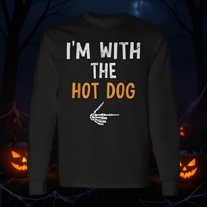 T-shirt à manches longues « I'm With The Hot Dog », costume d'Halloween, chemise assortie pour couple - Product Image 3