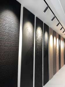 لوحة صديقة للبيئة من الخشب الصلب الملمس الناعم ، لوح ديكور خشبي ثلاثي الأبعاد لتغطية الجدران - Product Image 5