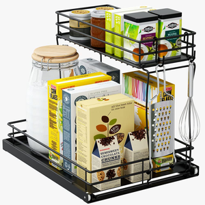 Tiroir d'armoire coulissant de bonne qualité sous l'évier organisateur organisateur en métal pour armoire organisateur d'armoire étagère d'angle - Product Image 1