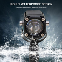 Facile à installer, universel, 12V 10W, IP67, étanche, LED Devil Eye, phare auxiliaire pour moto, couleur rouge, faisceau haut/bas, petit modèle