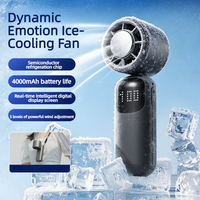 Ventilateur électrique portatif puissant USB 4000mAh avec moteur sans balais, refroidissement par glace, 5 vitesses, silencieux, portable, pour extérieur, avec ceinture