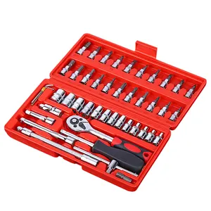 Epsilon fabbrica vendita diretta strumenti a mano Standard pesanti 46 pezzi Kit di riparazione Auto chiave presa Set scatola di plastica werkzeug set