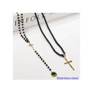 TTM XuPing Religieux Multiples Chaînes Irrégulières En Acier Inoxydable Croix Pendentif Collier Hip Hops Étanche Croix Collier