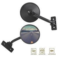Rétroviseurs de charnière de porte à vue latérale circulaire noire texturée noire Cartaoo pour tous les Jeep Wrangler JK TJ