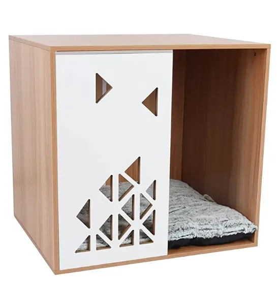 Pet Kennel Side End Table Stand with Cushion